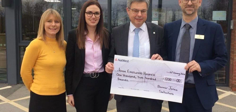 Banner Jones Solicitors raises £1,200 for John Eastwood Hospice in Mansfield